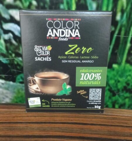 Stevia color andina saches  Caixa 50 Unidades 600 mg cada